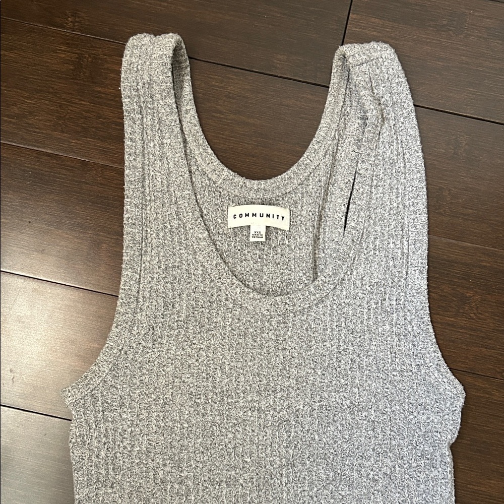 Ribbed Tank Dress - Heather Gray - Picture 3 of 3